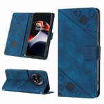 For OnePlus Ace 2 5G / 11R 5G Skin-feel Embossed Leather Phone Case(Blue)
