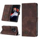 For OnePlus Ace 2 5G / 11R 5G Skin-feel Embossed Leather Phone Case(Brown)