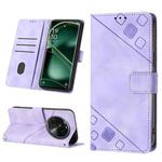 For OPPO Find X6 Skin-feel Embossed Leather Phone Case(Light Purple)