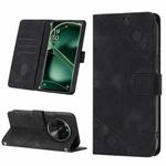 For OPPO Find X6 Skin-feel Embossed Leather Phone Case(Black)