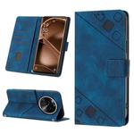 For OPPO Find X6 Pro Skin-feel Embossed Leather Phone Case(Blue)