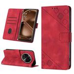 For OPPO Find X6 Pro Skin-feel Embossed Leather Phone Case(Red)