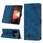 For Realme GT Neo 5 5G / GT3 Skin-feel Embossed Leather Phone Case(Blue)