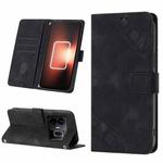 For Realme GT Neo 5 5G / GT3 Skin-feel Embossed Leather Phone Case(Black)