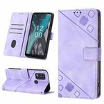 For Nokia C22 Skin-feel Embossed Leather Phone Case(Light Purple)