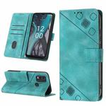 For Nokia C22 Skin-feel Embossed Leather Phone Case(Green)