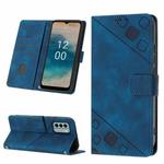For Nokia G22 Skin-feel Embossed Leather Phone Case(Blue)