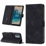 For Nokia G22 Skin-feel Embossed Leather Phone Case(Black)