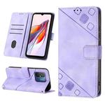 For Xiaomi Poco C55 / Redmi 12C / 11A Skin-feel Embossed Leather Phone Case(Light Purple)
