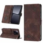 For Xiaomi 13 Pro Skin-feel Embossed Leather Phone Case(Brown)