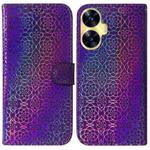 For Realme C55 Colorful Magnetic Buckle Leather Phone Case(Purple)