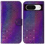 For Google Pixel 8 Colorful Magnetic Buckle Leather Phone Case(Purple)