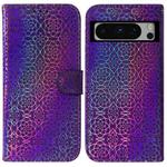 For Google Pixel 8 Pro Colorful Magnetic Buckle Leather Phone Case(Purple)