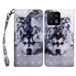For Xiaomi 13 3D Painted Pattern Leather Phone Case(Husky)