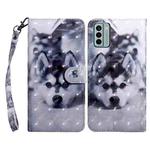For Nokia G22 3D Painted Pattern Leather Phone Case(Husky)