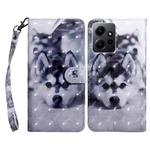 For Xiaomi Redmi Note 12 4G Global 3D Painted Pattern Leather Phone Case(Husky)