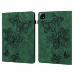 For Xiaomi Pad 6 Embossed Butterfly Pattern Leather Tablet Case(Green)