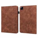 For Xiaomi Pad 6 Lace Flower Embossing Pattern Leather Tablet Case(Brown)