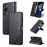 For Huawei P60 / P60 Pro AZNS Sheepskin Texture Flip Leather Phone Case(Black)