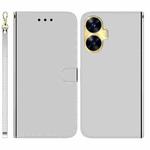 For Realme C55 Imitated Mirror Surface Leather Phone Case(Silver)