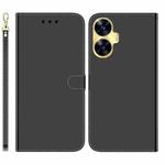 For Realme C55 Imitated Mirror Surface Leather Phone Case(Black)
