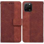 For Huawei nova Y61 / Enjoy 50z Geometric Embossed Leather Phone Case(Brown)