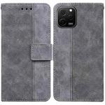 For Huawei nova Y61 / Enjoy 50z Geometric Embossed Leather Phone Case(Grey)
