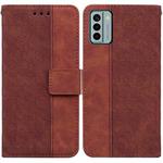 For Nokia G22 Geometric Embossed Leather Phone Case(Brown)