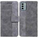 For Nokia G22 Geometric Embossed Leather Phone Case(Grey)