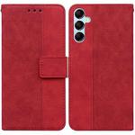 For Samsung Galaxy M14 Geometric Embossed Leather Phone Case(Red)