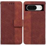 For Google Pixel 8 Geometric Embossed Leather Phone Case(Brown)