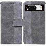 For Google Pixel 8 Geometric Embossed Leather Phone Case(Grey)