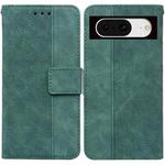 For Google Pixel 8 Geometric Embossed Leather Phone Case(Green)