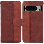 For Google Pixel 8 Pro Geometric Embossed Leather Phone Case(Brown)