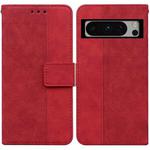 For Google Pixel 8 Pro Geometric Embossed Leather Phone Case(Red)