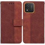 For Honor X5 Geometric Embossed Leather Phone Case(Brown)