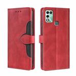 For Infinix Hot 11 Play Skin Feel Magnetic Buckle Leather Phone Case(Red)