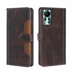 For Infinix Hot 11S NFC Skin Feel Magnetic Buckle Leather Phone Case(Brown)