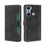 For Infinix Hot 12 Pro Skin Feel Magnetic Buckle Leather Phone Case(Black)