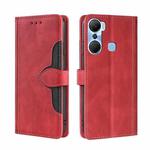 For Infinix Hot 12 Pro Skin Feel Magnetic Buckle Leather Phone Case(Red)