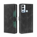 For Infinix Hot 12i Skin Feel Magnetic Buckle Leather Phone Case(Black)
