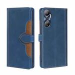 For Infinix Hot 20 4G Skin Feel Magnetic Buckle Leather Phone Case(Blue)