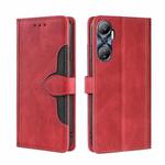 For Infinix Hot 20 4G Skin Feel Magnetic Buckle Leather Phone Case(Red)