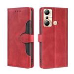 For Infinix Hot 20i Skin Feel Magnetic Buckle Leather Phone Case(Red)