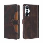 For Infinix Hot 20S Skin Feel Magnetic Buckle Leather Phone Case(Brown)