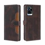 For Infinix Note 10 Pro Skin Feel Magnetic Buckle Leather Phone Case(Brown)