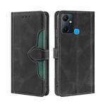 For Infinix Smart 6 Plus Skin Feel Magnetic Buckle Leather Phone Case(Black)