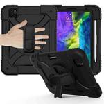 For iPad Pro 11 (2020) Shockproof  PC + Silicone Combination Tablet Case with Holder & Hand Strap & Shoulder strap(Black)