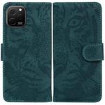 For Huawei nova Y61 / Enjoy 50z Tiger Embossing Pattern Flip Leather Phone Case(Green)