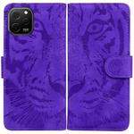 For Huawei nova Y61 / Enjoy 50z Tiger Embossing Pattern Flip Leather Phone Case(Purple)